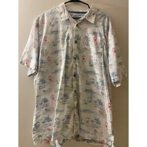 Honolua Mens XXXL Button Down Dress Shirt‎ Hawaiian Floral Short Sleeve
